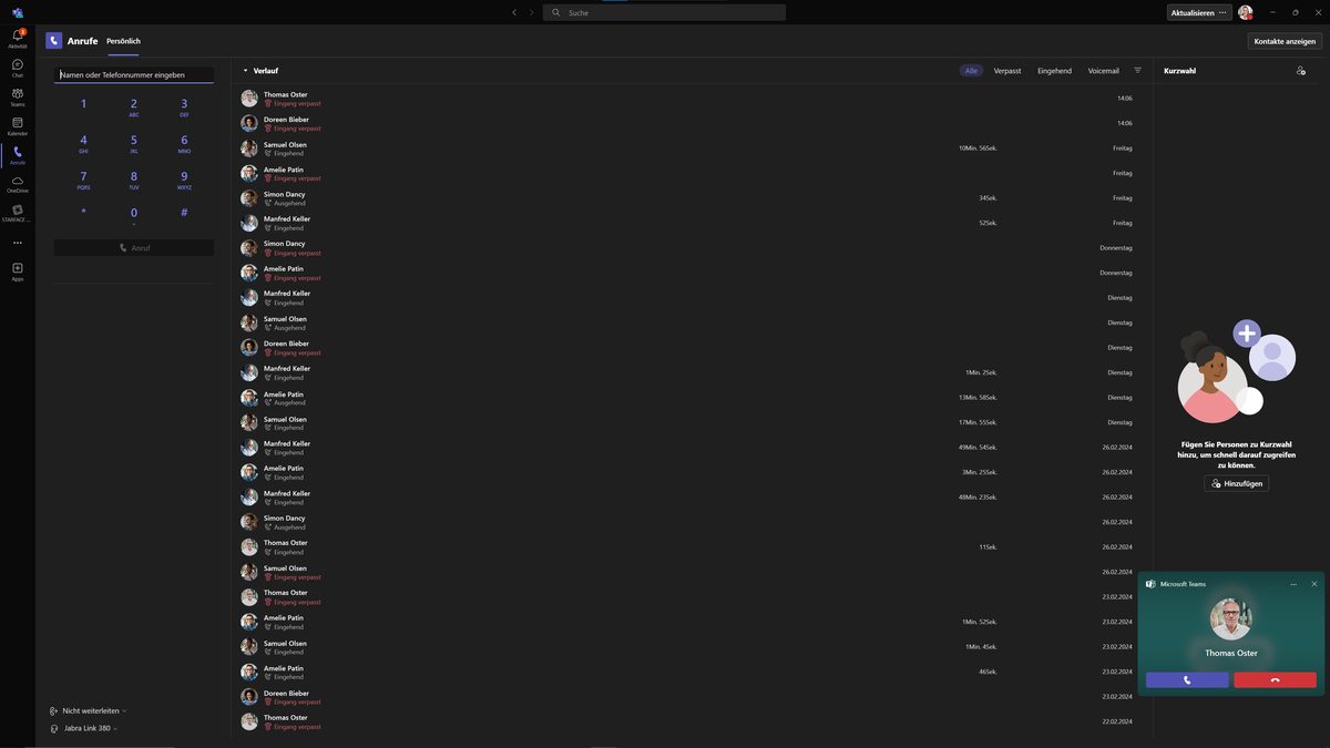 Telefonie innerhalb von Microsoft Teams mit der Starface-Anbindung